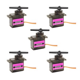 HiRCgo 5pcs MG90D Digital Servo Full Metal Gear Micro Size for RC Helicopter Airplane Smart Car Robot Arm DIY Project (270 Degree)