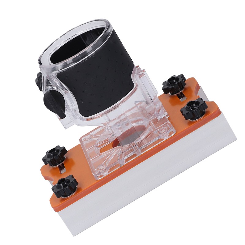 Woodworking Router Base with Transparent Cover Milling Cutter Slotting Bracket
