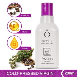 Omved Organic Castor Virgin Oil - Cold Pressed, 200 ml