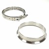 JDMPARTSHOP 5" Exhaust V-Band Flange+Clamp for Borg Warner S400 S475