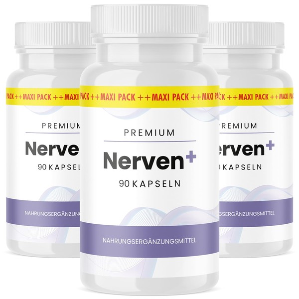 Nerven+ Capsules - For Men and Women - Maxi Pack of 90 Capsules 3x