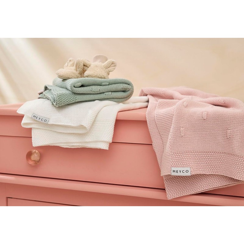Meyco 2733053 Baby Blanket Knitted with Knot 75 x 100