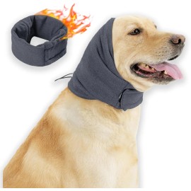 Calming Hoodie Thunder Head Wrap Dog Ear Muffs No Shake Anxiety Relief Vest for Fireworks Bathing Grey MSize: S, Color: Grey