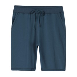 Weintee Bermudas de punto suave para mujer con bolsillos, Azul acero oscuro, M