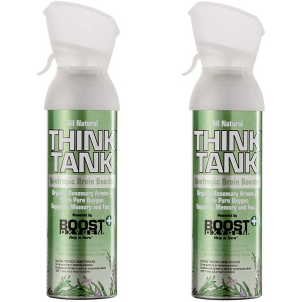 Boost Oxygen Think Tank All Natural Organic Rosemary Aroma Inhalable Nootropic to Support Memory, Focus and Cognitive Function, 5 Liter (2 Pack)