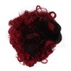 Curly Short Wig Wine Red Women Wig Gradient Color Adjustable