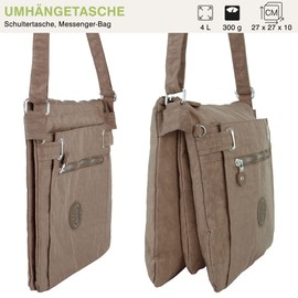 Sporty Shoulder Bag 3 Compartments Large Storage City Bag Travel Holiday Messenger Bag, brown, Einheitsgröße, Casual