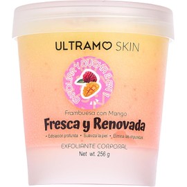 Exfoliante, exfoliante corporal, humectante para cuerpo, rostro, manos y pies, nutre la piel, limpia profundamente, reduce imperfecciones, deja la piel suave y sedosa, libre de sulfatos (Frambuesa con Mango)