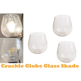 Crackle Glass Shade, LEDupdates 3 Pack Clear Globe Crack Finish for Light Fixture Lamp Glass replacement 1” 5/8 fitter
