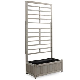 Casafield Wooden Climbing Planter Box - Raised Garden Bed with Trellis Plant Stand for Outdoor