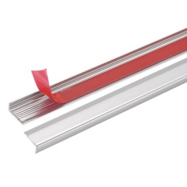 HARFINGTON 10pcs Tile Edge Trim 12" x 0.4" Peel and Stick Backsplash Trim Aluminum Alloy Self Adhesive L-Shape Outside Corner Strip for Kitchen Tailgates Mirror Frame Furniture, Matte Silver