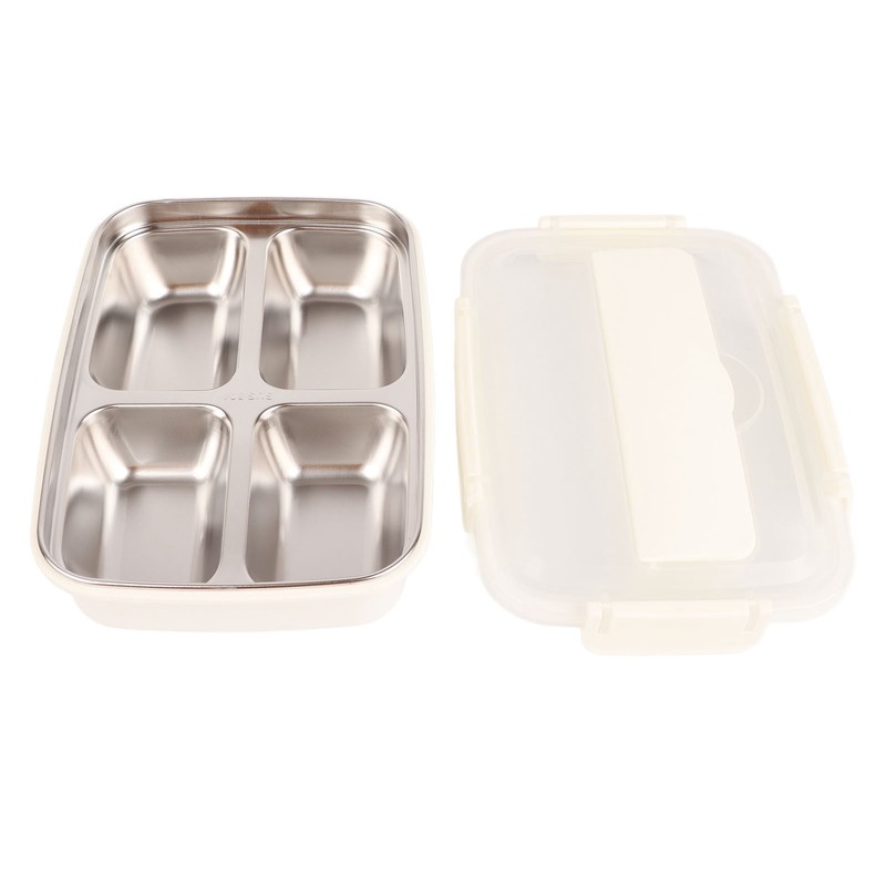 Lunch Box 4 Compartments Design 304 Stainless Steel Matching Tableware