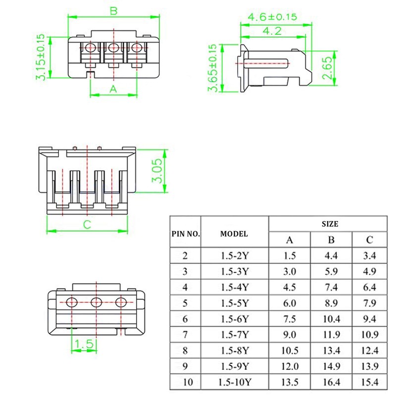 ATMLCOER ZH 1.5MM 140Pcs JST Connector Kit with 100Pcs 28AWG