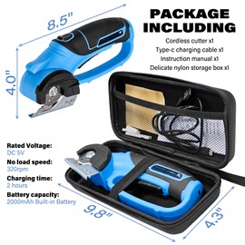 Socpuro Cordless Electric Scissors, 5V Cardboard Box Cutter, Rechargeable Rotary Cutter with LED Light for Box Fabric Plastic Crafting