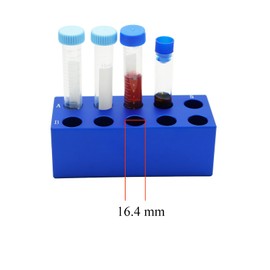 LSVERDE 1 Pcs Aluminum Cooler Cooling Block PCR Test Tube Racks, Hole Diameter 16mm 10 Wells for 10ml 15ml PCR Microcentrifuge Tube (Blue)