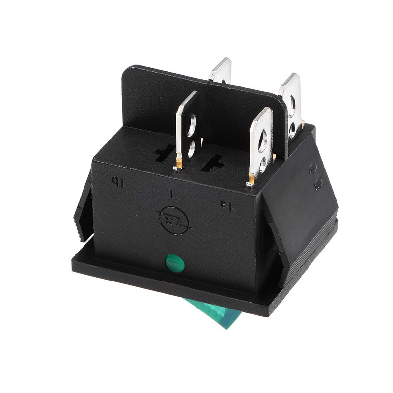 sourcing map DPST Boat Rocker Switch Yellow Neon Lamp W