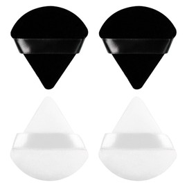 Henyall Powder Puff,Triangle Powder Puffs for Pressed Pówder,Reusable Makeup Púff Triangle Soft Powdér Sponge,Wet Dry Dual-Use Facial Make Up Sponges for Loose/Pressed Foundation (4Pcs Black + White)