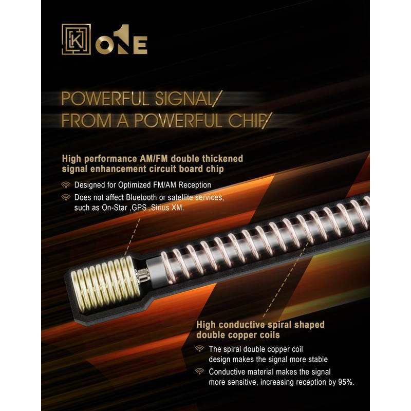 KEYO1E New Carbon Fiber Antenna Compatible with 1998-2021 Frontier /