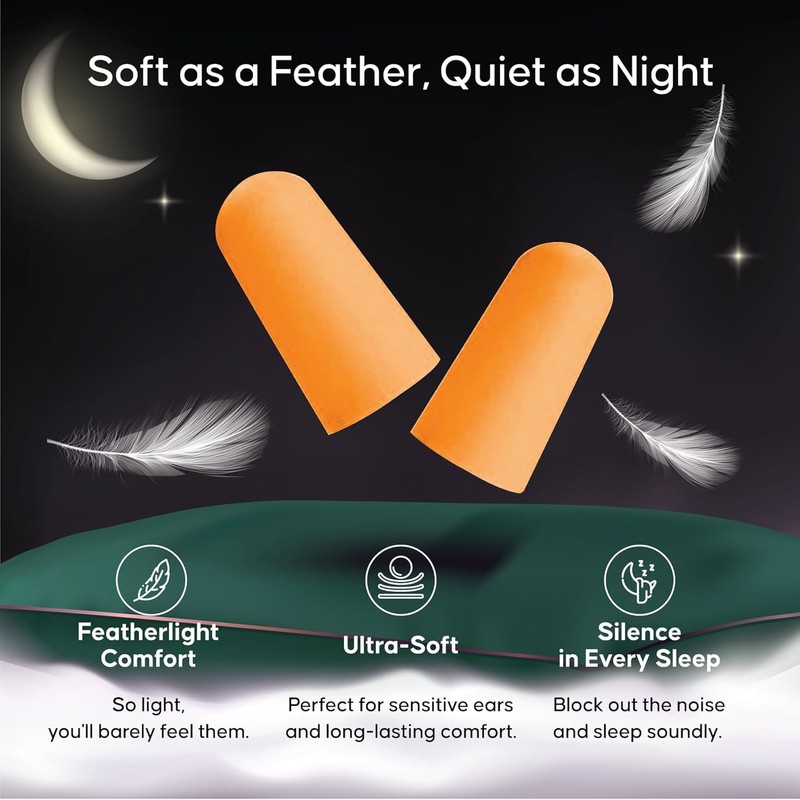 SNZOZE 30 Pairs Ultra Soft Foam Ear Plugs, Perfect for