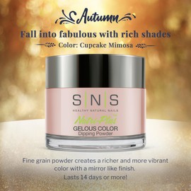 SNS Nail Dip Powder, Gelous Color Dipping Powder - Cupcake Mimosa (Pink) - Long-Lasting Acrylic Nail Color Lasts 14 Days - Low Odor & No UV Lamp required - 1 oz