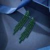 Clearine Tassel Earrings for Women Enerald Colour Rhinestone Crystal Long