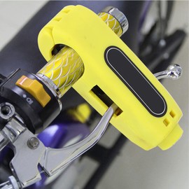 Motorcycle Brake Lever Lock, Motorbike Handle Bar Brake Lock Grip Throttle Lock Universal Motorcycle Handlebar Anti Theft Safety Lock with key, for Scooter Moped ATV (Yellow)