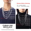 Suplight Mens Silver Chain 925 Sterling Necklace Cuban Chains for