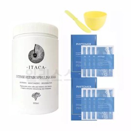 Itaka 이타카 스피루리나 모델링팩 900ml+마스크팩8장+팩도구2종 Ithaca Spirulina Modeling Pack 900ml + Mask Pack 8 Sheets + Pack Tools 2 Types