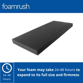 FoamRush 12" x 26" x 41" Charcoal High Density Upholstery Foam Cushion (Upholstery Sheet, Foam Padding, Seat Replacement, Chair Cushion Replacement, Square Foam, Wheelchair Seat Cushion) Made in USA