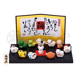 Yakushigama Nishiki Lucky Chinese Zodiac Ornament [99] Zodiac Ornament New Year Figurine Interior Lucky Charm