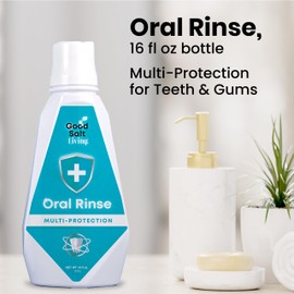 Good Salt Living Multi-Fresh Oral Rinse, Fluoride-Free Mouthwash for Daily Oral Care, 16 fl oz Mouthwash Bottle