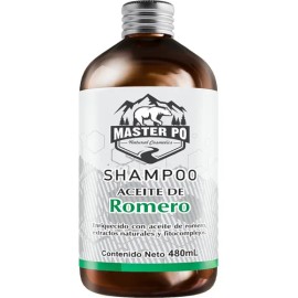 Shampoo MASTER PO Limpieza y Revitalización REGENERADOR CELULAR CAPILAR ROMERO REVITALIZANTE de aceite esencial de romero en botella de 480mL de 500g por 1 unidad