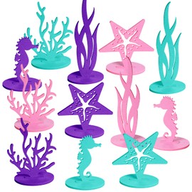 Tongcloud 24 pcs Ocean Party Decoration DIY Felt Table Centerpiece for Under The Sea Ocean Theme Baby Shower Birthday Wedding Party Decoration Supplies
