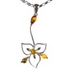 Baltic amber and sterling silver 925 multi-coloured pendant (no chain)