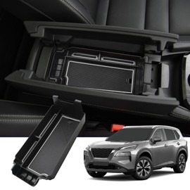 BIXUAN BIXUAN T33 kompatibel mit Nissan X-Trail T33 4 Gen 2022 2023 2024 2025 Mittelkonsole Aufbewahrungsbox mit Rutschfester Matte Ablagefach Zubeh?r Armlehne Organizer Tray Mittelarmlehne Handschuhfach