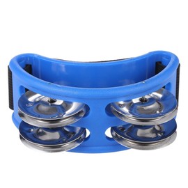 Foot Tambourine Percussion Musical Instrument Foot Drum Set with Metal Jingle Bell for Guitar Drum Accessory Instrument (Black)