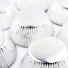 Eoonfirst Silver Foil Cupcake Case Liners Baking Muffin Paper Cups 200 Pcs