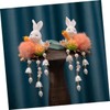 IWOWHERO 2Pcs Rabbit Hairpin with Dangle Tassel Cute Bunny Hair