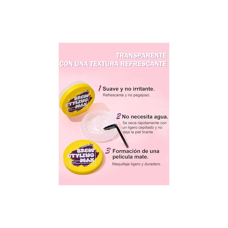 Erinde Cera Transparente Para Cejas Gel Moldeador, Duradero, Impermeable y