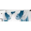 Maple Textiles Voile Curtain Swag with Crystal Beaded Trim (Teal)
