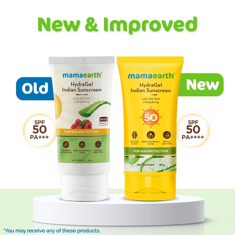 Mamaearth HydraGel Indian Sunscreen SPF 50, With Aloe Vera &