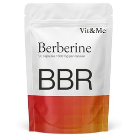 Berberine HCL 98% 500mg-1500mg Daily, 90 Vegan Capsules, UK Tested, Vit&Me | Berberis aristata source, flexible 1 to 3 a day, up to 3 month supply, non-GMO, gluten free, no fillers or binders