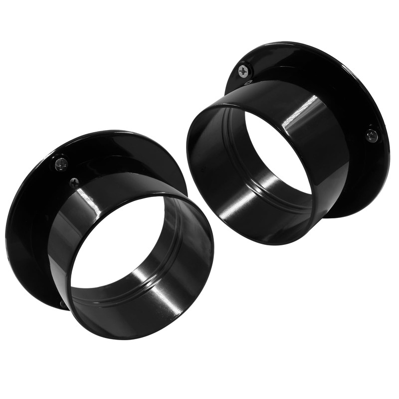 Unlorspy 2Pcs Black Duct Connector,75mm/3 inch ABS Straight Pipe Flange