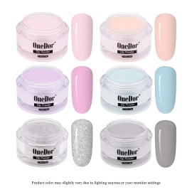 OneDor Nail Dip Powder Acrylic Color Pigment Pro Collection System (6PC,12PC) - Set of 6 Refreshing Colors-10g