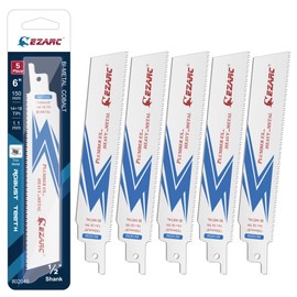 EZARC Reciprocating Saw Blade, 6-Inch Bi-Metal Sawzall Blades 14+18TPI for Steel Demolition R610DM (5-Pack)