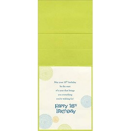 Designer Greetings Green Banner and Pastel Swirls Die Cut Age 18 / 18th Birthday Card