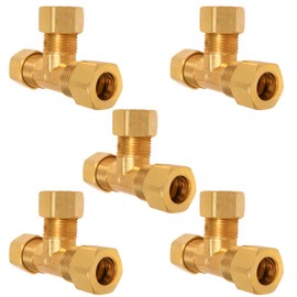 Highcraft D64-12-OM-5 Compression Tee Pipe Fitting; 1/2" OD. Connection; Lead-Free Brass (5 Pack)