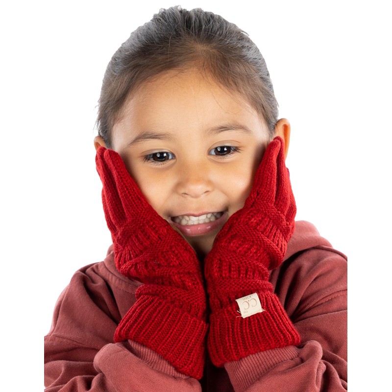 Funky Junque Girls Touchscreen Gloves - Red