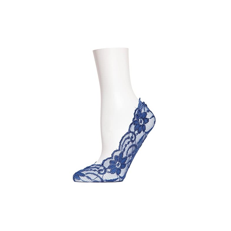 MeMoi Women's Lacy Floral No Show Liner Socks White One