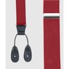 Tuxedo Suspenders for Men Black Genuine Leather Button End 1.25